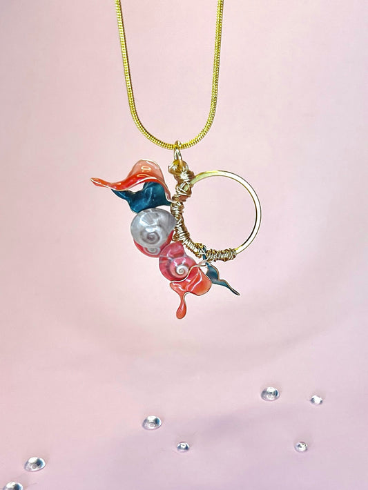 Sea Snail Seaweed Halo Pendant