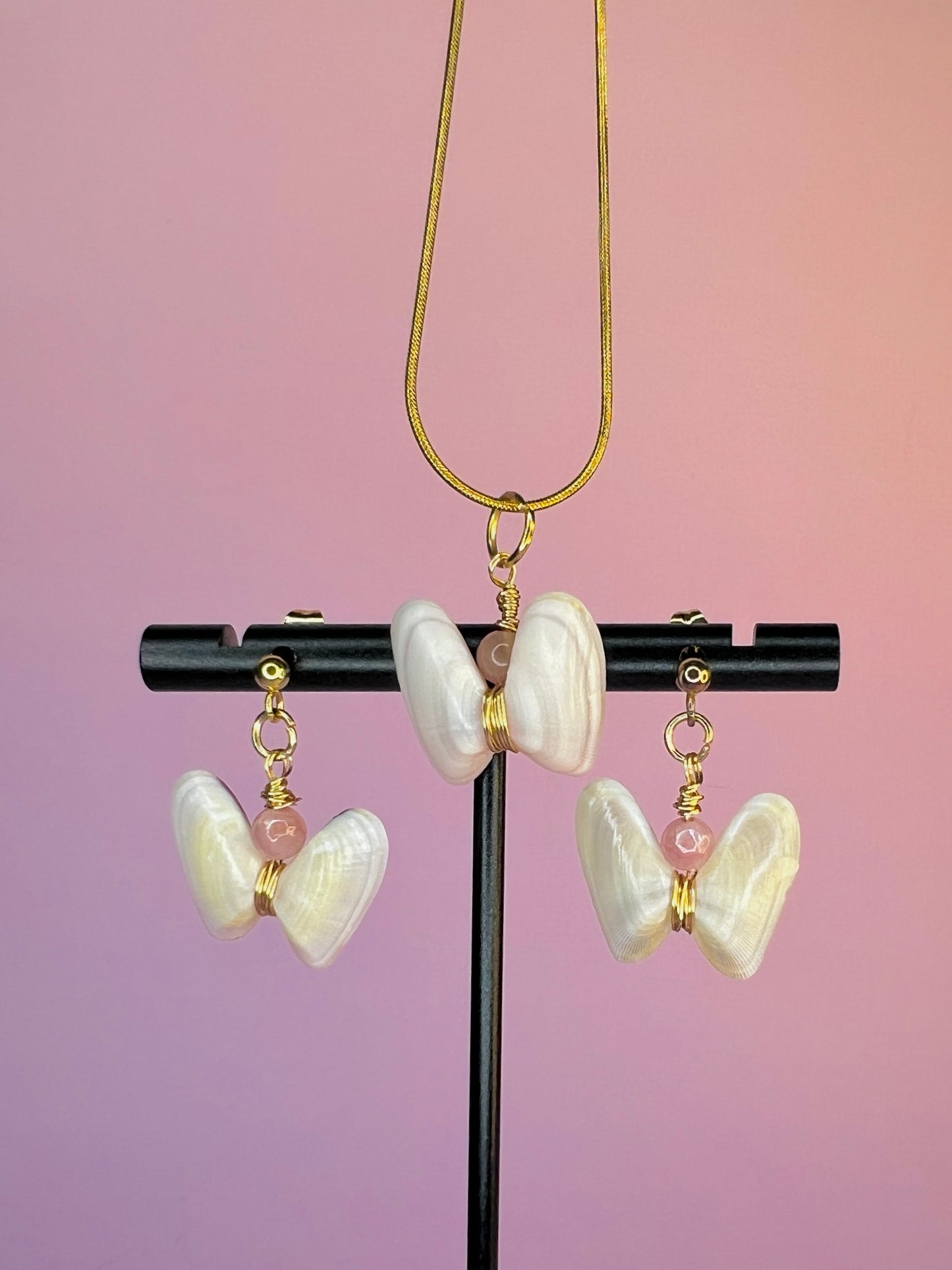 Coquina Butterfly Earring Pendant Set