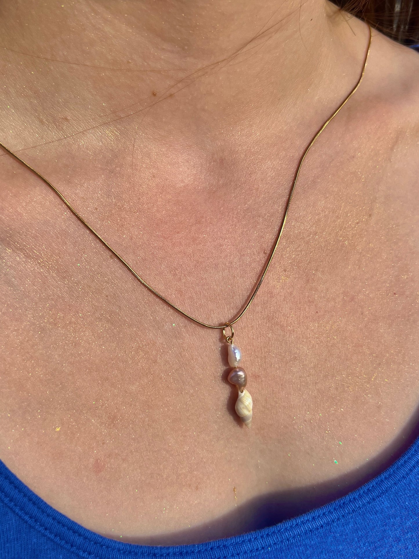 Sea Snail and Pearl Pendant