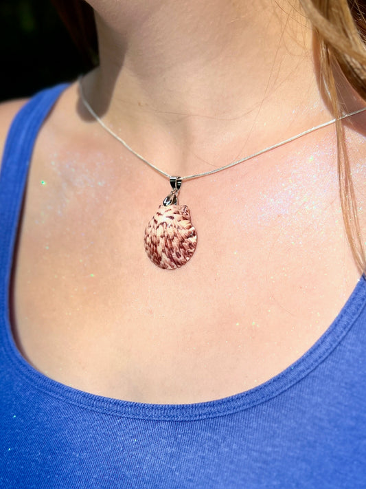 Calico Scallop Pendant Necklace