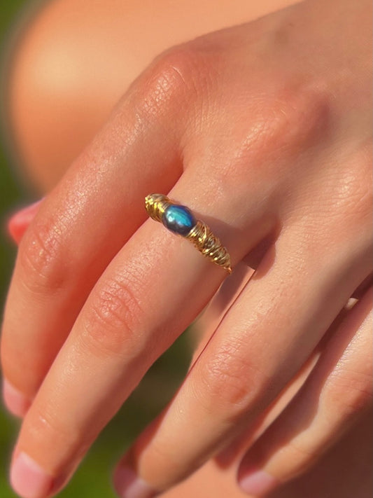 Golden Tide Pearl Ring (Med)