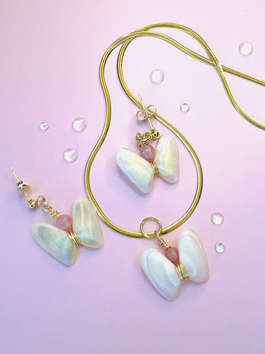 Coquina Butterfly Earring Pendant Set