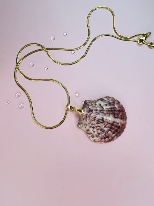 Calico Scallop Pendant Necklace