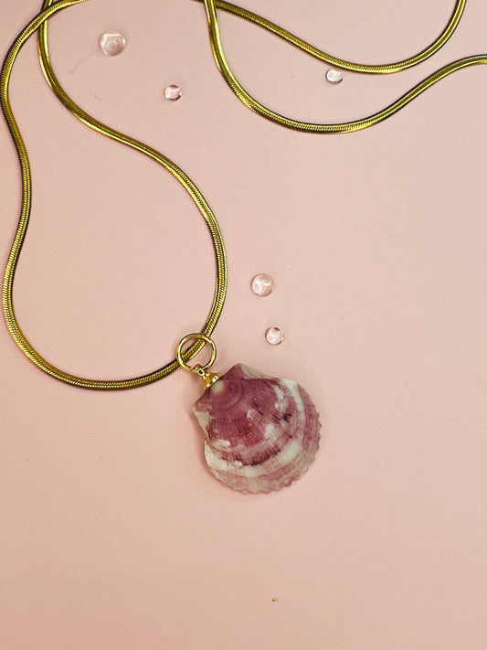 Petite Calico Scallop Pendant Necklace