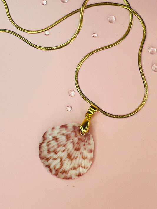 Calico Scallop Pendant Necklace
