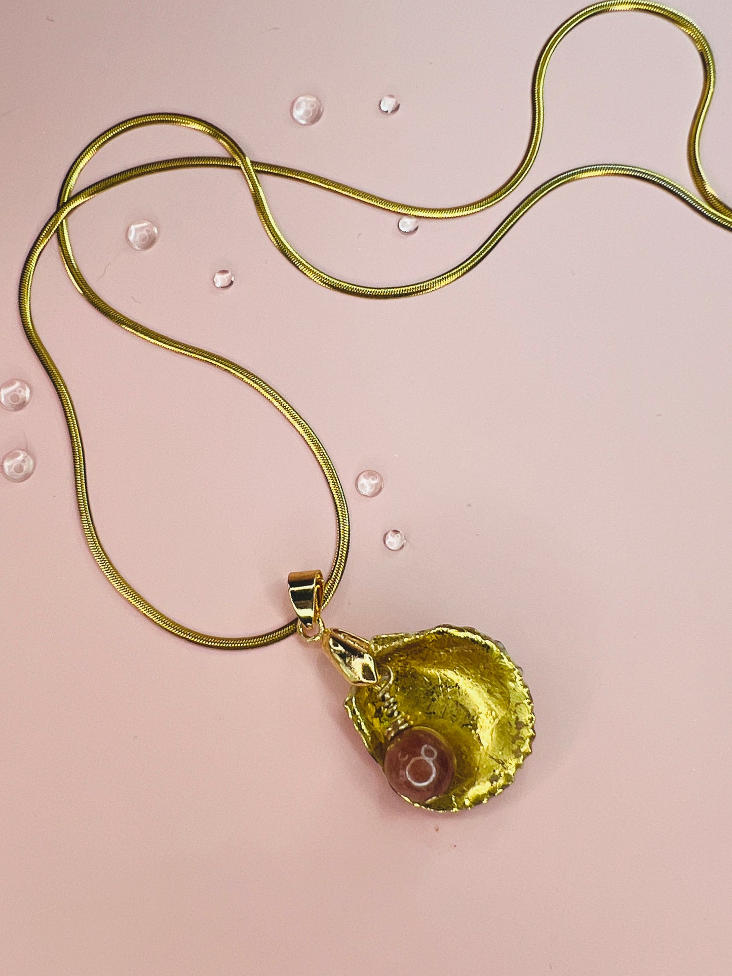 Calico Scallop Hidden Treasure Pendant Necklace