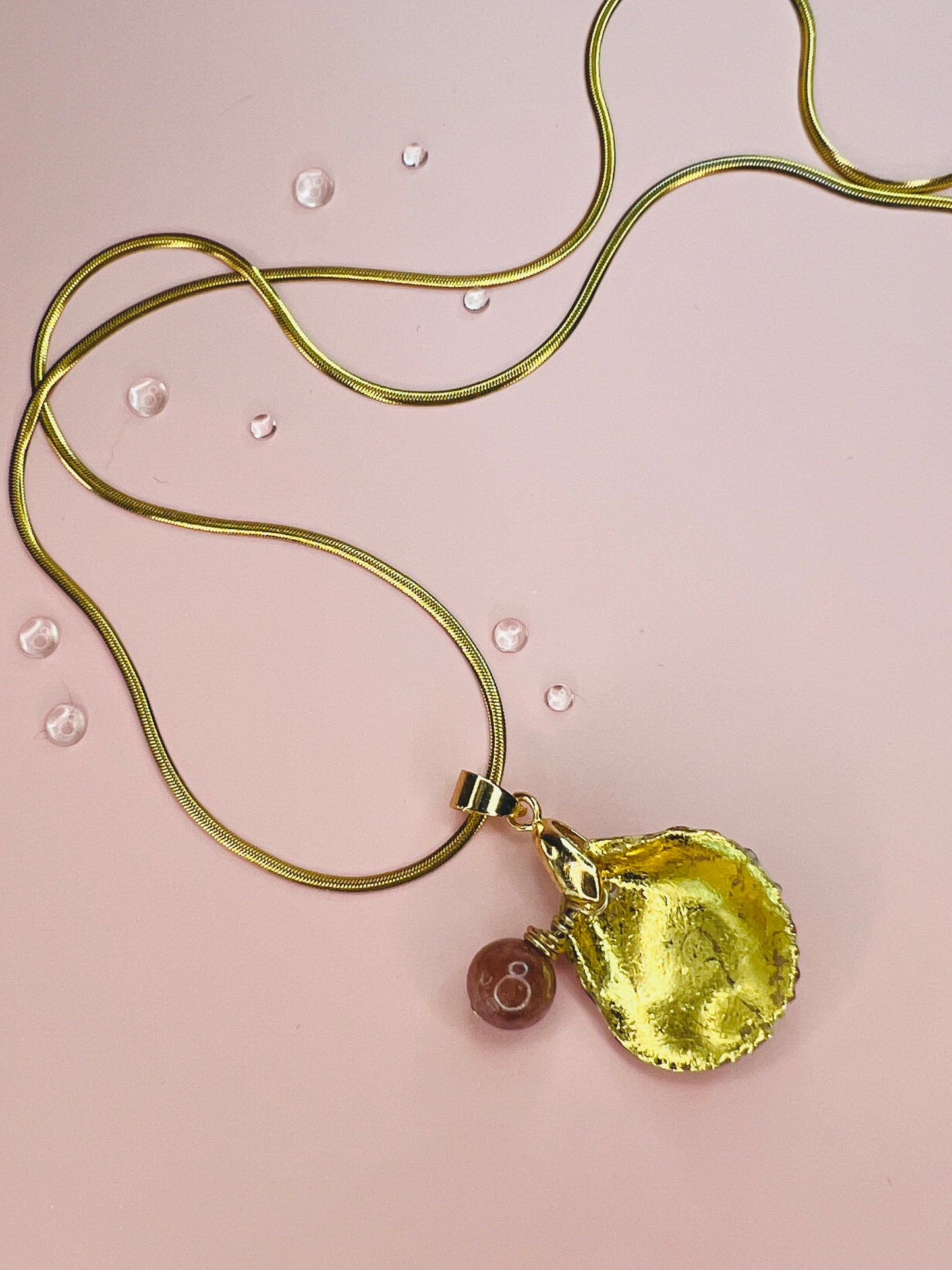 Calico Scallop Hidden Treasure Pendant Necklace