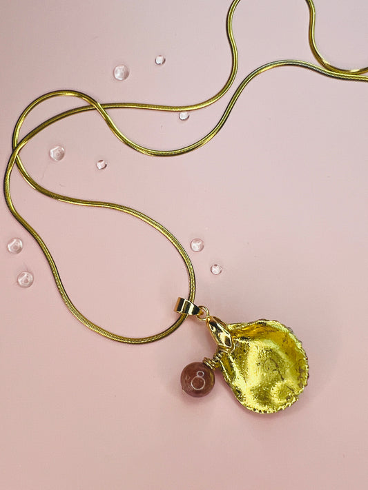Calico Scallop Hidden Treasure Pendant Necklace