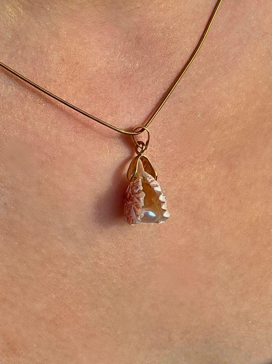 Atlantic Kitten's Paw and Pearl Earring and Pendant Set