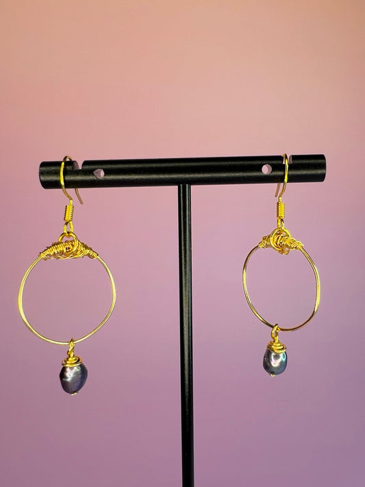 Hoop Pearl Earrings
