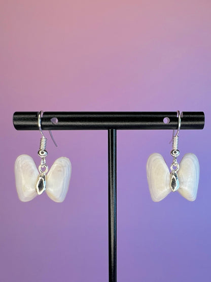 Coquina Shell Butterfly Dangle Earrings
