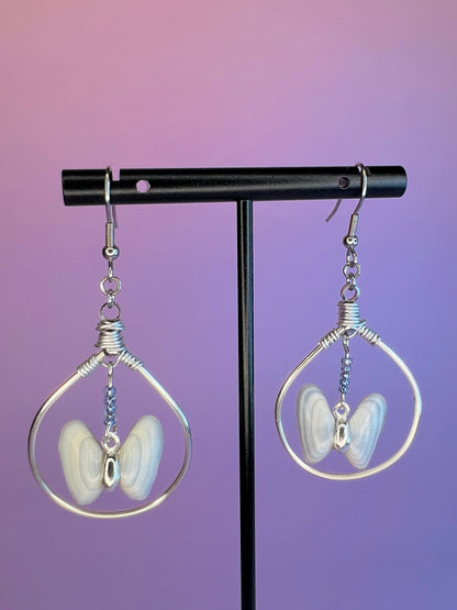 Coquina Butterfly Hoop Earrings