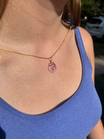 Petite Calico Scallop Pendant Necklace