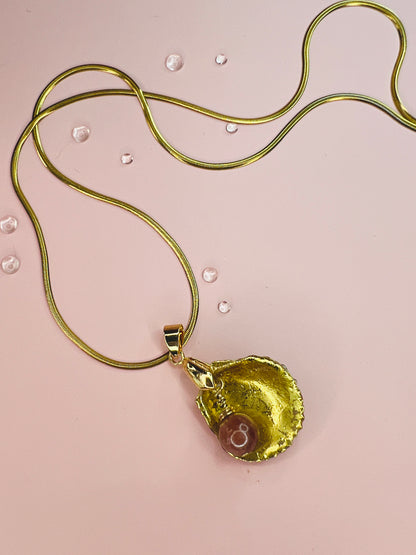 Calico Scallop Hidden Treasure Pendant Necklace